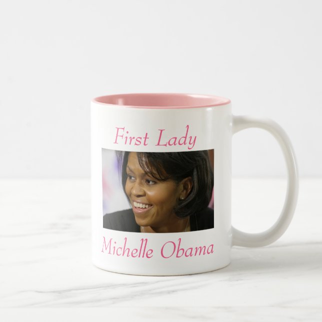 First Lady  Michelle Obama - Customized Two-Tone Coffee Mug (Right)