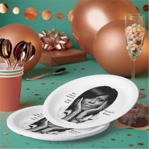 FIRST LADY MICHELLE OBAMA PAPER PLATE