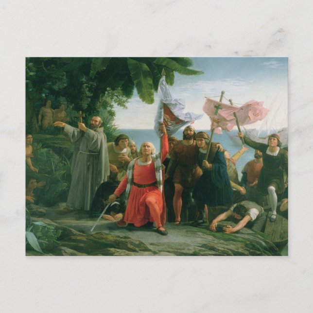 First Landing of Christopher Columbus in Postcard (Front)