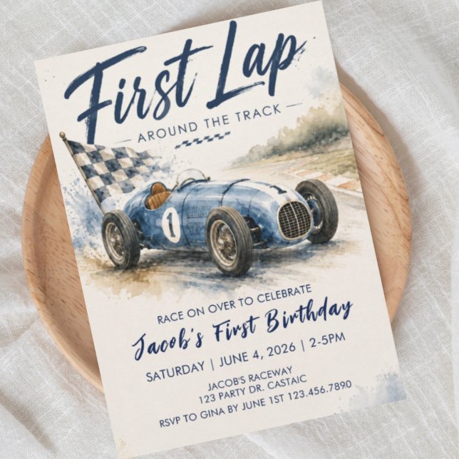 First Lap Around the Track | 1st Birthday | ONE Invitation (Creator Uploaded)