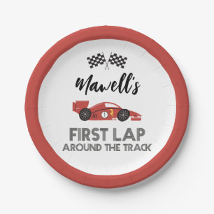 First Lap Around the Track Birthday Plates