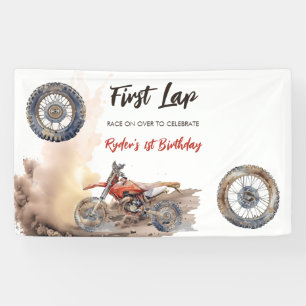 First Lap Little Racer 1st Birthday Banner