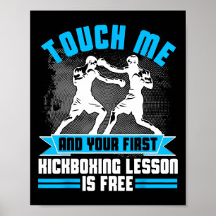 First Lesson Kickboxing T Shirt Mma Gift For Men W Poster
