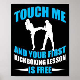 First Lesson Kickboxing T Shirt Mma Gift For Men W Poster