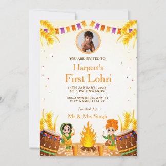 First Lohri Celebration Card with Photo