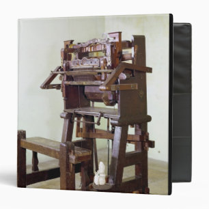 First loom for weaving stockings, 1750 binder