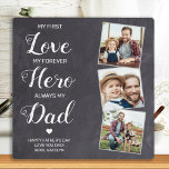 First Love Forever Hero Personalized 3 Photo Dad Plaque<br><div class="desc">Surprise dad this fathers day with a personalized 3 photo plaque. "My first Love, My Forever Hero, Always my Dad" Personalize this dad plaque with favourite photos, message and name.. Visit our collection for the best dad father's day gifts and personalized dad gifts. COPYRIGHT © 2020 Judy Burrows, Black Dog...</div>
