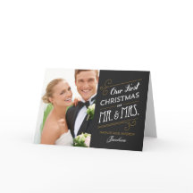 First Married Christmas Holiday Greeting Card