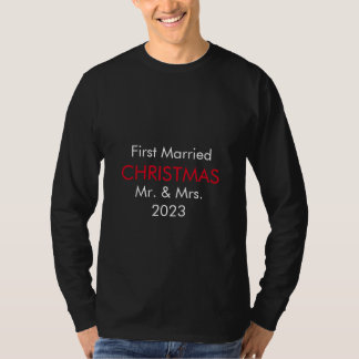 First Married Christmas Mr. and Mrs. Minimalist T-Shirt