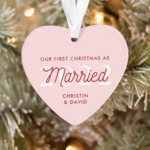 First Married Christmas Ornament   Just Married