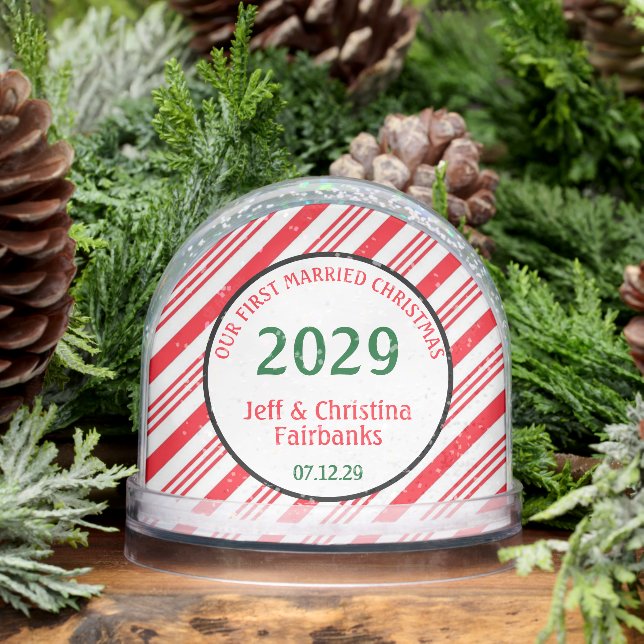 First Married Christmas Photo Snowglobe (Winter)
