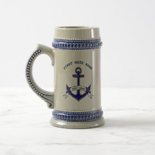 First Mate Anchor Custom Nautical Beer Stein