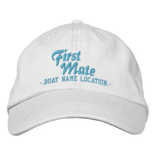 FIRST MATE Customizable Boat Name Your Name Embroidered Hat
