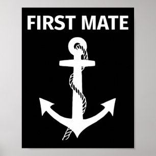 First Mate Matching Couple Boating And Sailing Poster