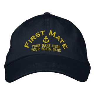First mate sailing boat crew embroidered hat