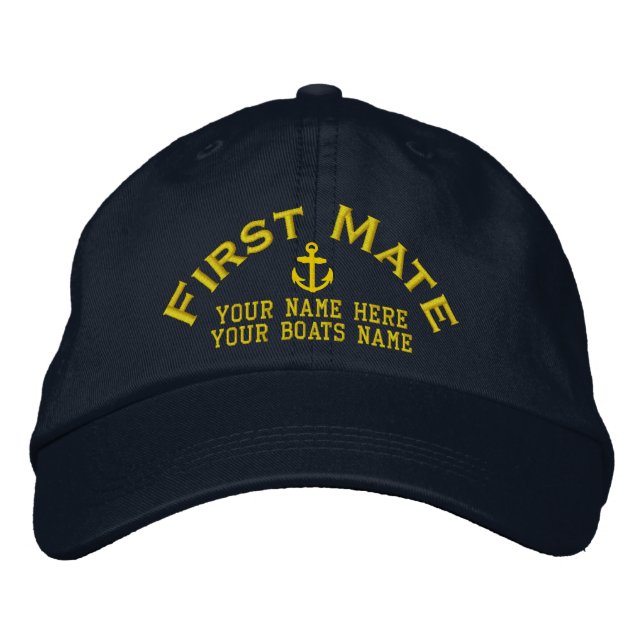 First mate sailing boat crew embroidered hat (Front)
