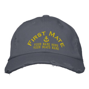 First mate sailing boat crew embroidered hat