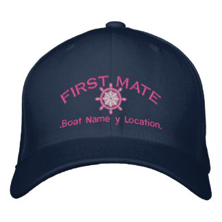 First Mate Wheel Your Boat Name Your Name or Both! Embroidered Hat