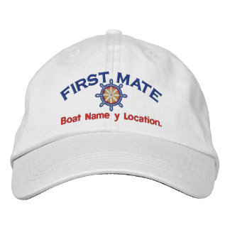 First Mate Wheel Your Boat Name Your Name or Both! Embroidered Hat