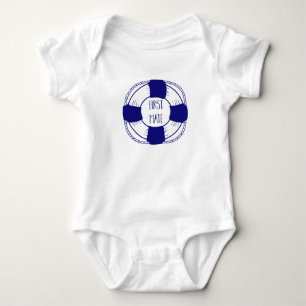 First Mate with Life Preserver Baby Bodysuit