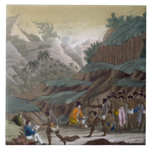 First Meeting of French Explorers with the Indigen Tile