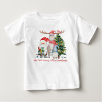 First Merry Little Christmas Cute Santa and Helper