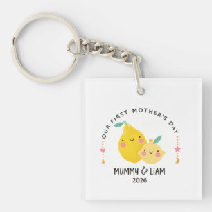 First Mother’s Day 2026 Cute Lemon Mom & Baby  Keychain