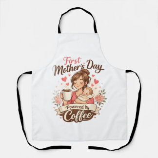 First Mother’s Day Fuelled by Coffee – New Mom Gif Apron