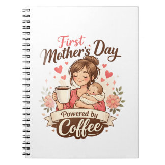 First Mother’s Day Fuelled by Coffee – New Mom Gif Notebook