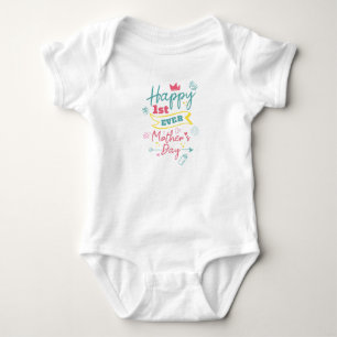 First Mothers Day 1st Time Mom Cute Baby Bodysuit