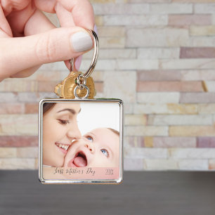 First Mothers Day 2022 Custom Mom and Baby Photo Keychain