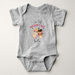 First Mother's Day 2025 / Pink Matching outfit Baby Bodysuit