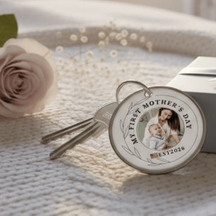 First Mother's Day 2026 Custom Photo   America 250 Keychain
