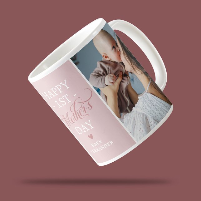 First Mothers Day 2 Photo Pink Coffee Mug (Creator Uploaded)