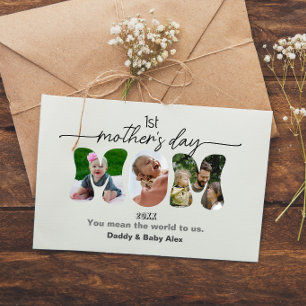 First Mother's Day 3 Photos Collage Mom cut out Postcard