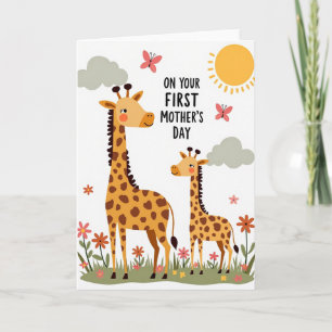 First Mothers Day Animal Art Card
