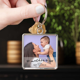 First Mothers Day Baby & Mom Photo Keychain