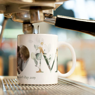 First Mother's Day Botanical Letters Photo Coffee Mug