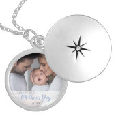First Mothers Day Boy Baby Photo Locket Necklace (Front)