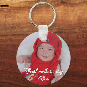 First mother's day custom photo  keychain