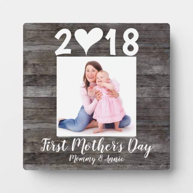 First Mother's Day Custom Photo Plaque (Front)