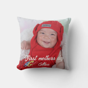 First mother's day custom photo  throw pillow