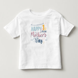 First Mothers Day Ever Boho Chic Blue Pink Toddler T-shirt