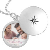 First Mothers Day Girl Baby Photo Locket Necklace (Front)