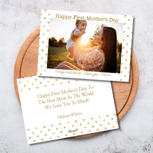 first mothers day, gold scrip photo  holiday card