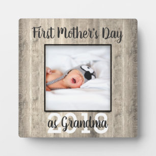 First Mother's Day Grandma Custom Photo Plaque