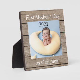 First  Mother's Day Grandma Custom Photo Plaque