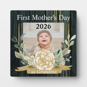 First  Mother's Day Grandma Custom Photo Plaque