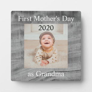 First  Mother's Day Grandma Custom Photo Plaque