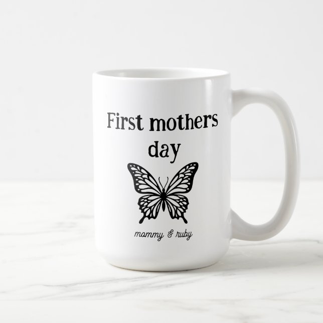 First mothers day mommy script custom coffee mug (Right)